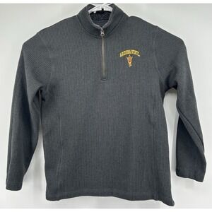 Champion Elite Arizona State Sundevils Quarter Zip‎ Pullover Gray Medium